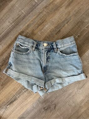Garage Light Blue Denim Roll-Cuff Women's Shorts
